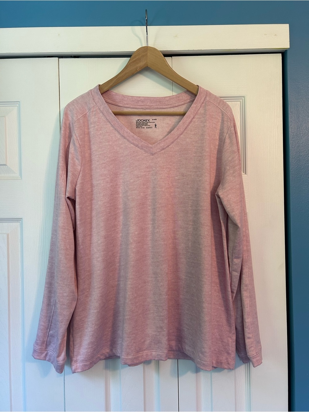 Jockey Pink V-Neck Long Sleeve Top